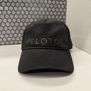 Peloton Hat Cap Black Out Performance Exercising Adjustable Red Strap Back Adult